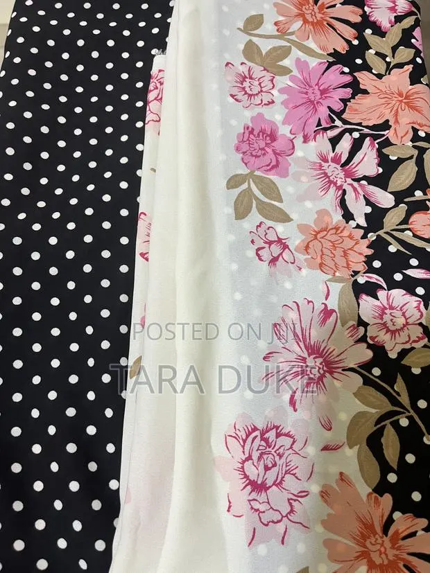 Polka Dot and Floral Chiffon Fabric · Photo 1