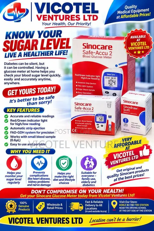 Sinocare Safe Accu Glucose Monitor/ Strips and Lancet · Photo 1