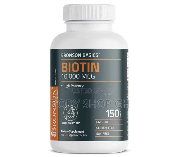 Bronson Biotin 10,000mcg Hair Skin and Nails Vitamins, 150 Tablets · Photo 1
