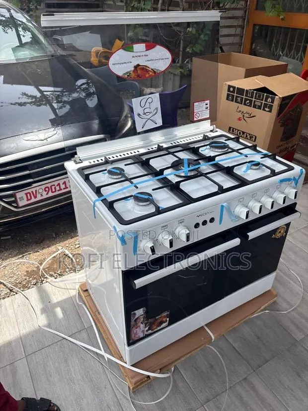 Mediatech 60x90 White Gas Cooker Style Meets Power · Photo 1