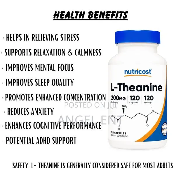 L-Theanine 120ct Supplement for Relaxation and Stress Relief · Photo 1