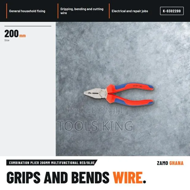 Combination Plier 200Mm Multifunctional Red/Blue - K- · Photo 1