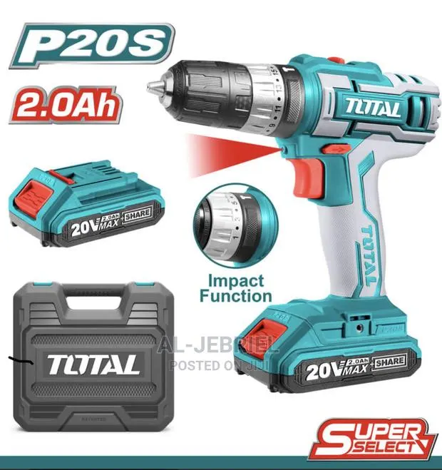 TOTAL CORDLESS IMPACT DRILL Li - Ion 20V / 2ah / 45nm · Photo 1