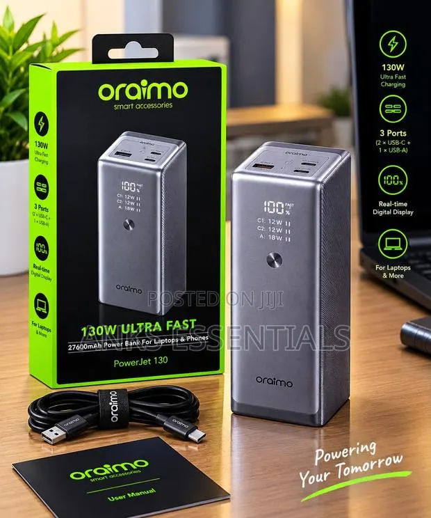 Oraimo PowerJet 130 27600mAh 130W Fast Charging Power Bank · Photo 1