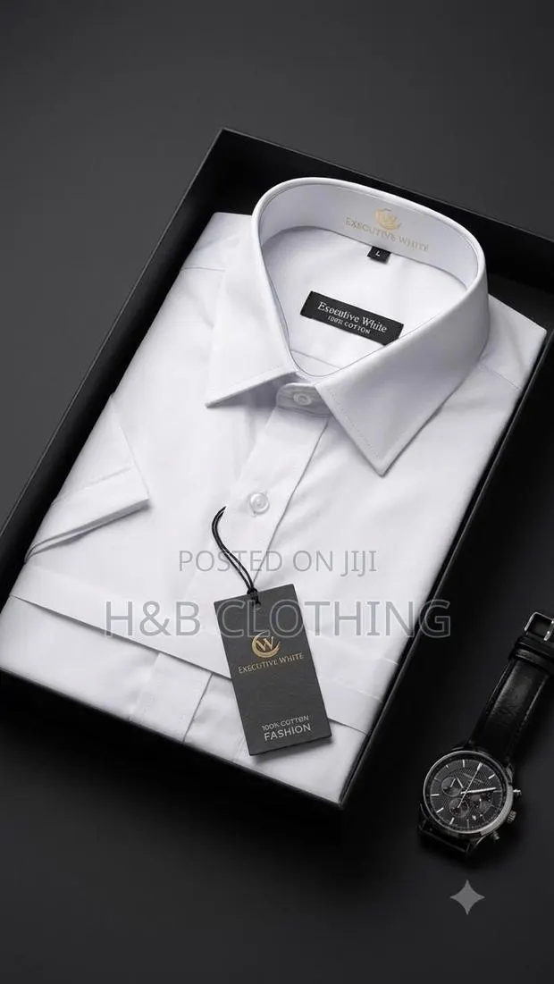 White Short Sleeve Shirt and Black (Long) · Photo 1