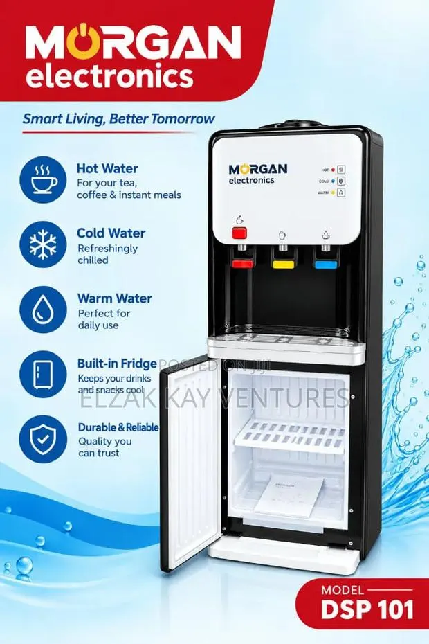 Hot and Cold Water Dispenser With Fridge · Photo 1