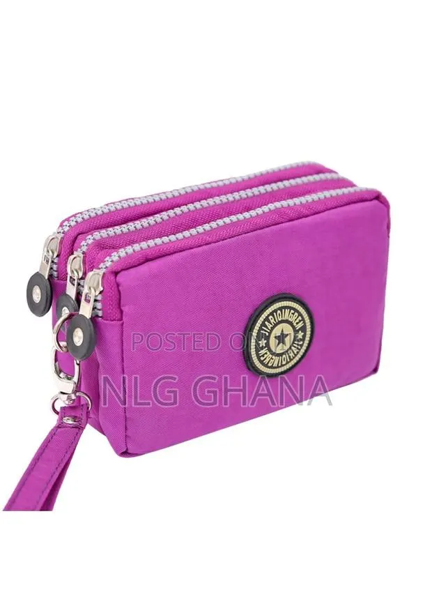 Women Three Layer Zipper Coin Purse Washed Denim. Tvx27532 · Photo 1