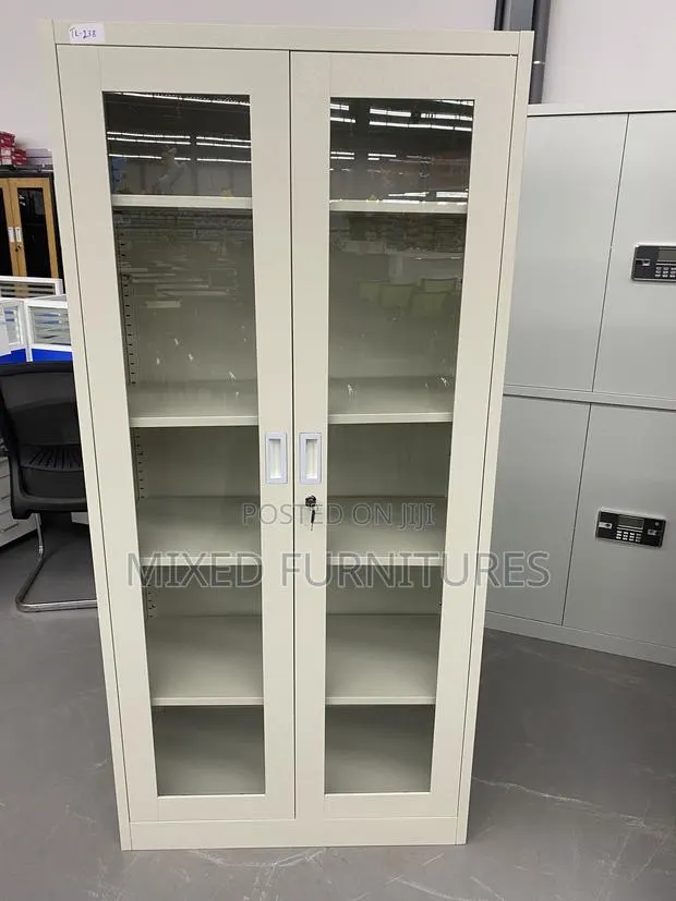 Metal Office Cabinet With 2 Glass Doors for Visibility · Photo 1
