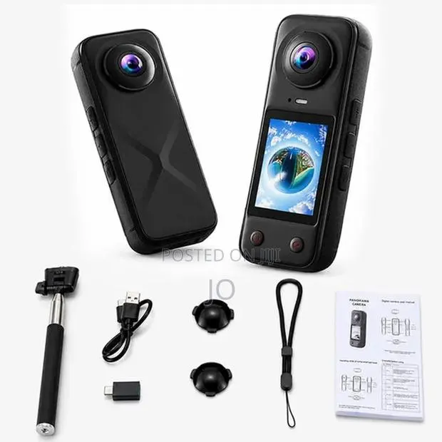 X5 Pro 2.0" Screen 200 Degrees Angle 4K Panoramic Action Camera(Black) · Photo 1