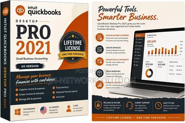Intuit QuickBooks Desktop Pro 2021 Lifetime for Windows (US Version) · Photo 1