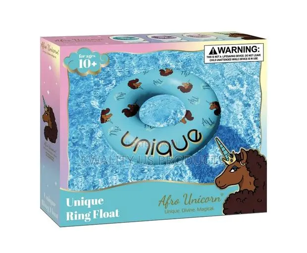 Afro Unicorn Inflatable Swimming Ring - 39 Inches · Photo 1