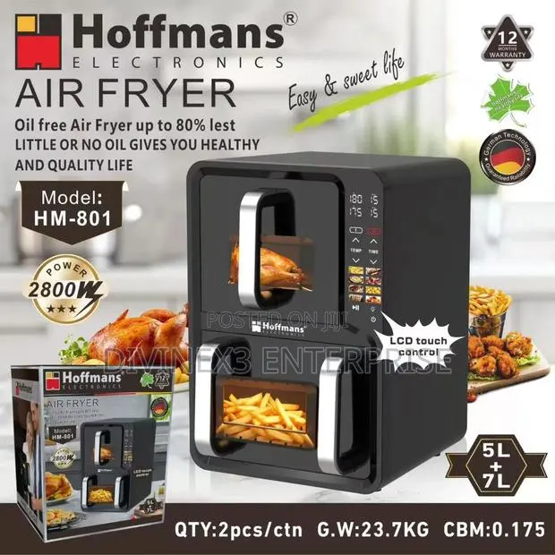 Hoffmans HM-801 Digital Air Fryer – 5L 7L Touch Control · Photo 1