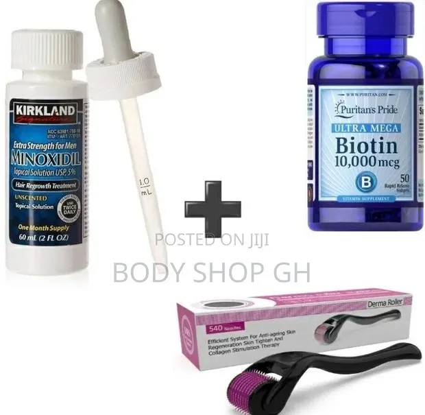 Hair Regrowth Pack(Minoxidil/Biotin/Derma Roller) · Photo 1