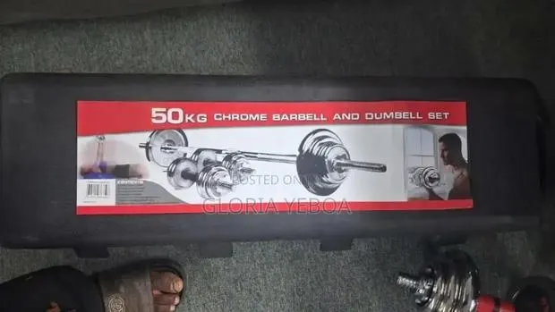 50kg Chrome Barbell and Dumbbell · Photo 1