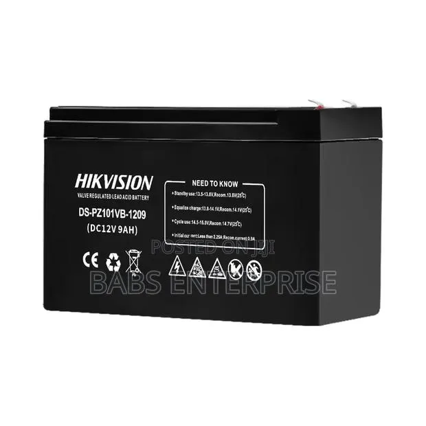 Hikvision 12V 9AH Lead-Acid Battery · Photo 1