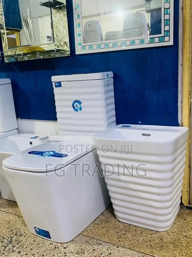 Luxury Toilet Set - Complete Water Closet + Wall Hung Basin · Photo 1