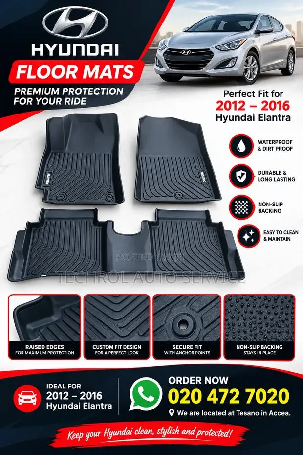 Hyundai Elantra 2012 to 2016 Custom Made Floor Mat