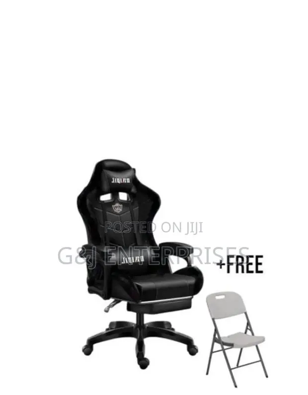 Luxury Gaming Office Chair Plus Free Foldable Plastic Chair · Photo 1