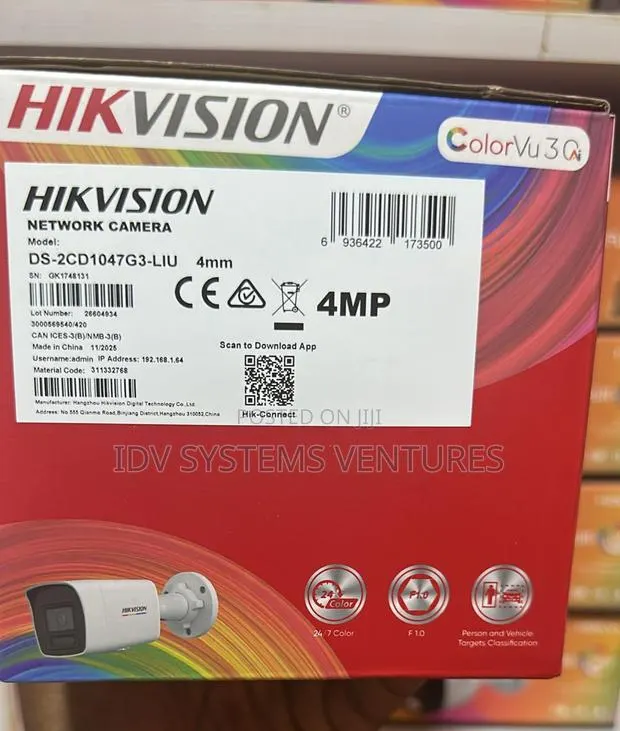 Ds-2cd1047g3-Liu(F) 4 Mp Colorvu 3.0 Fixed Bullet Network Camera · Photo 1