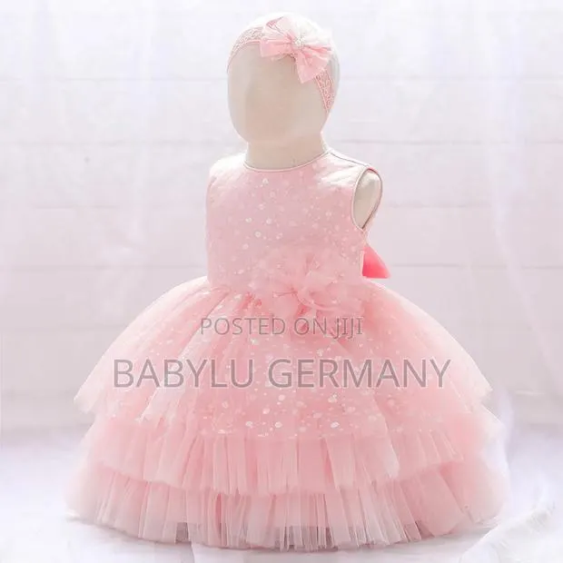 Pink Princess Dress With Headband for Girls · Photo 1