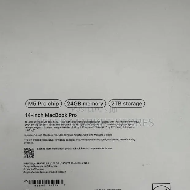 New Laptop Apple MacBook Pro 2026 M5 Pro 24GB Apple M5 Pro SSD 2T · Photo 1