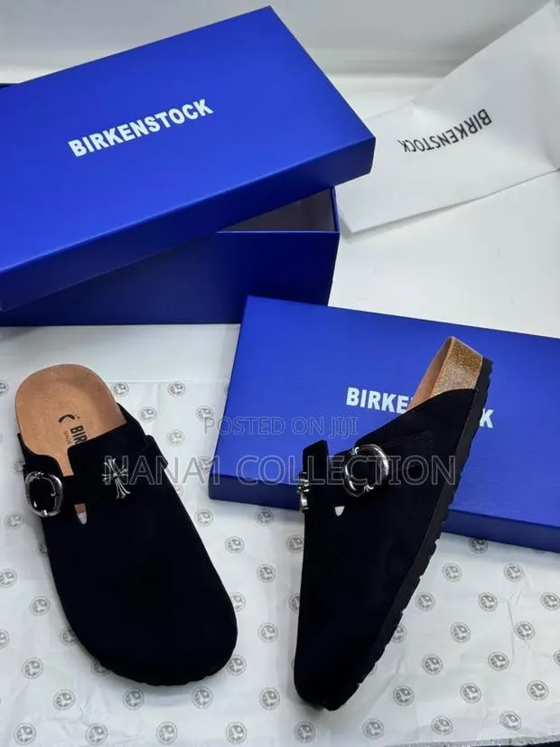 Custom Suede Birkenstock— Style Clogs Brown/Ash · Photo 1