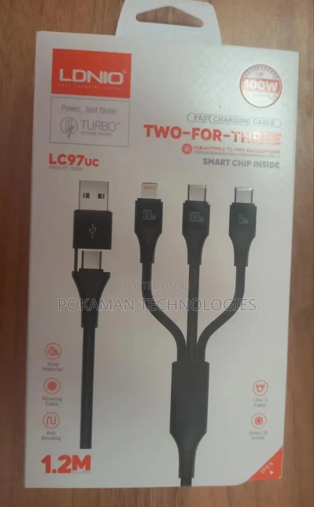LDNIO 3 in 1 Fast Charging Data Cable · Photo 1