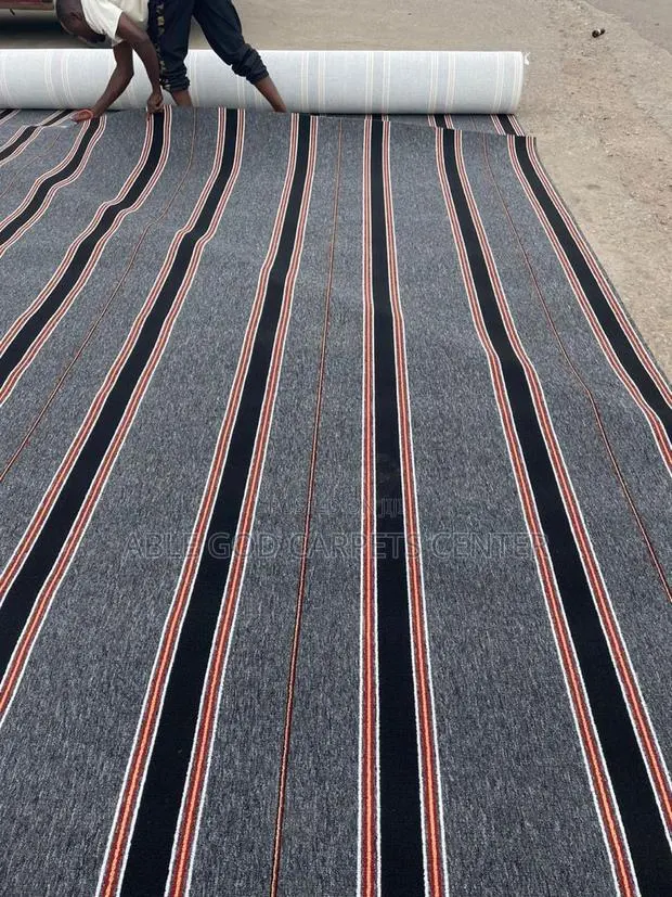 Quality Modern Woolen Carpets / Stripes Gray Carpets · Photo 1