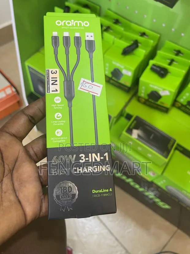 Oraimo DuraLine 4 60W 3-in-1 Fast Charging Cable · Photo 1