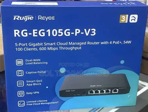 Ruijie Rg-Eg105g-P-V3 5-Port Gigabit Smart Cloud Managed Router · Photo 1