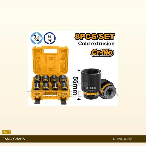 8 PCS 3/4"Dr. Impact Socket - Hkissd34081 · Photo 1