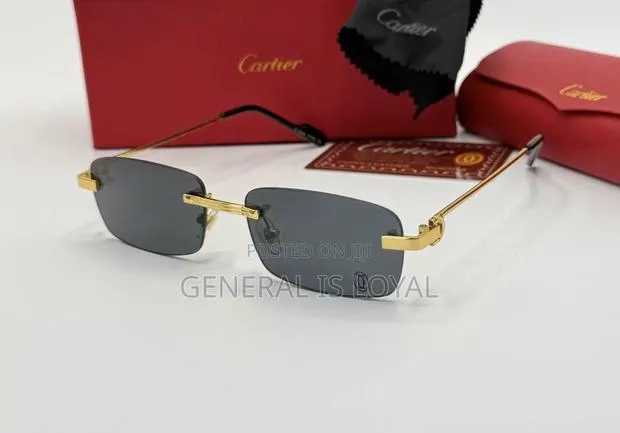Cartier Rimless, Rectangle-frame Sunglasses With Stainless Steel Hand · Photo 1