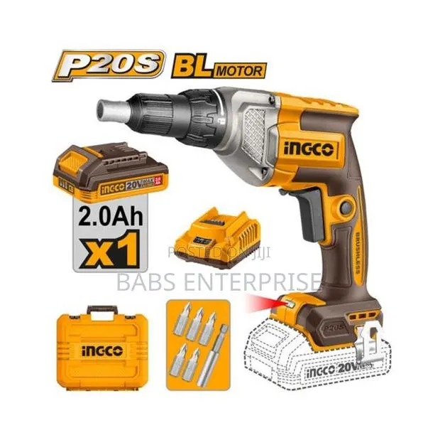 Ingco 20v Cordless Drywall Screwdriver Battery and Charger Cdsli204281 · Photo 1
