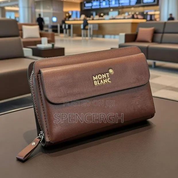 Luxury Leather Clutch Wallet - Genuine Leather, Zip Around Design · Photo 1