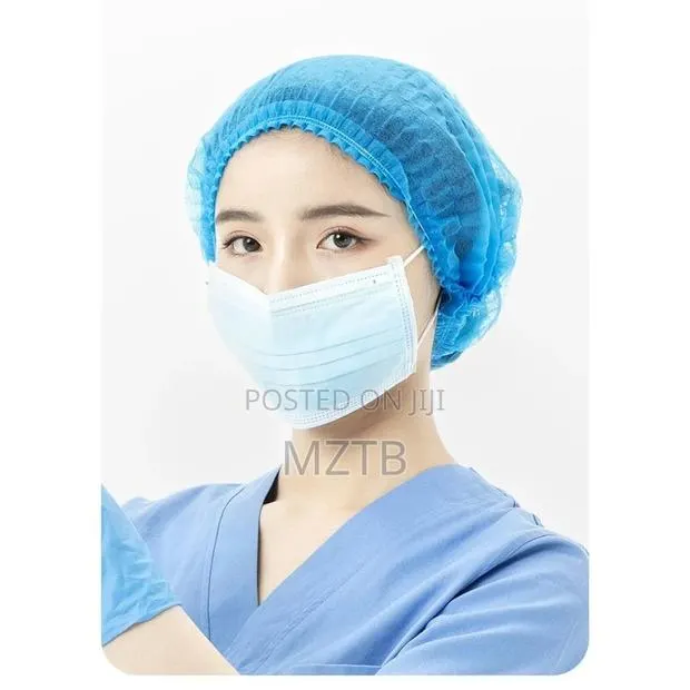 Blue Disposable Non-Woven Hair Nets - 100 Pieces · Photo 1