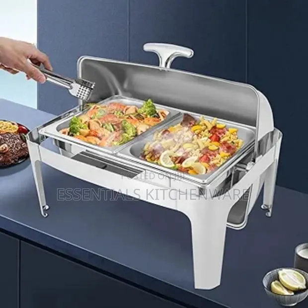 Rectangular Roll Over Chaffing Dish Silver 9l · Photo 4