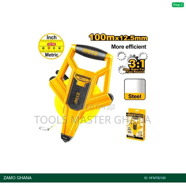 Fibreglass Measuring Tape 100m - Hfmt82100 · Photo 1