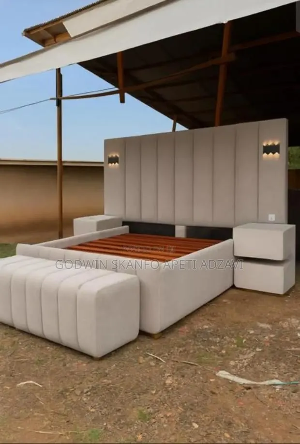 Queen Size Bed Frame and Side Drawer and Ottoman Available · Photo 1