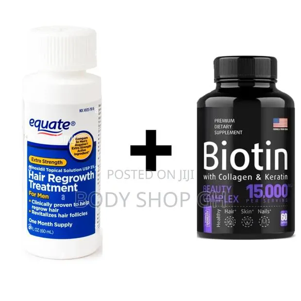 Hairline and Baldness Treatment - Equate Minoxidil + Biotin · Photo 1