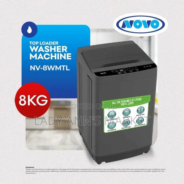 Novo 8kg Top Load Fully Automatic Washing Machine · Photo 1