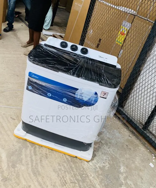 Try Brand New Midea 7 Kg Semi Automatic Top Load Washing Machine White · Photo 1