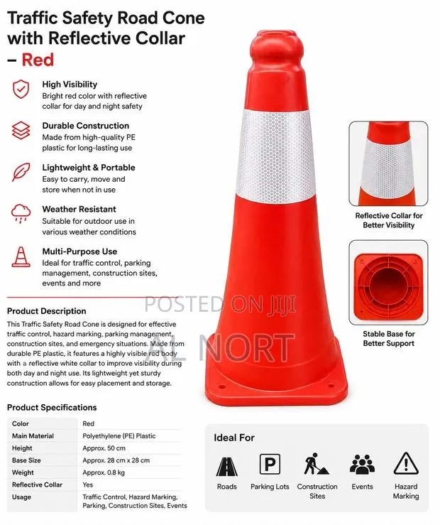Traffic Safety Road Cone With Reflective Collar · Photo 1