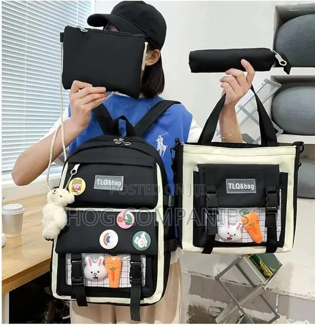 4pcs Unisex Backpack Laptop School Bag · Photo 1