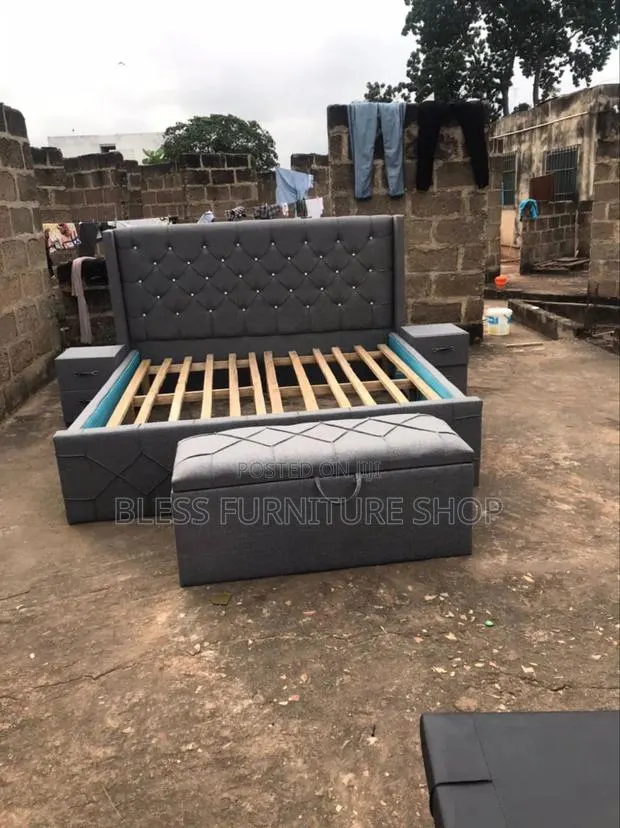 Sewing Queen Size Bed Frame With Side Drawers · Photo 1