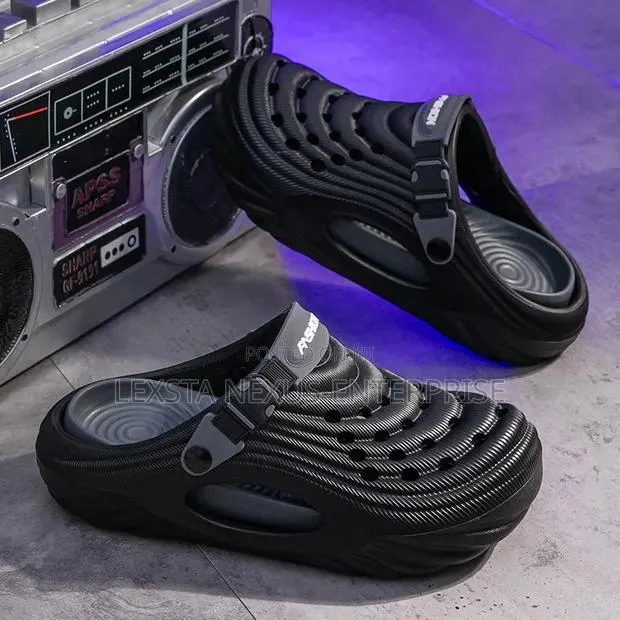 Black and Grey Crocs · Photo 1