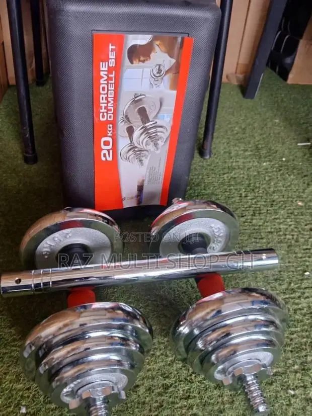 20kg Adjustable Chrome Dumbbells Set · Photo 1