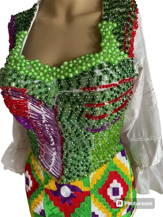 Beading on Kente Wedding Gowns · Photo 1