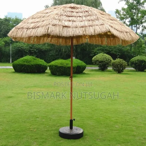 Hawaiian-Style Outdoor Thatched Tiki Umbrella · Photo 1