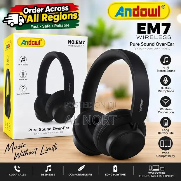 Wireless Bluetooth Over-Ear Headphones With Built-in Microphone · Photo 1