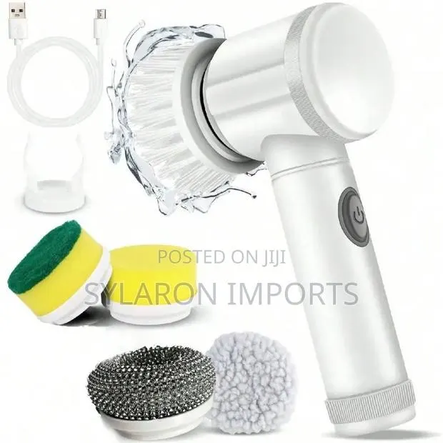 6-in-1 Rechargeable Electric Brush Set – Multi-purpose Power Scrubber · Photo 1